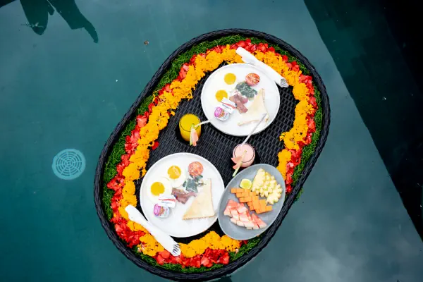 Floating breakfast — The Caka Ubud, Bali