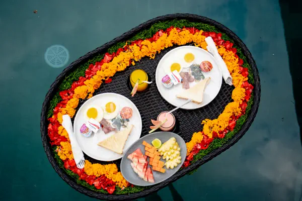 Floating breakfast — The Caka Ubud, Bali