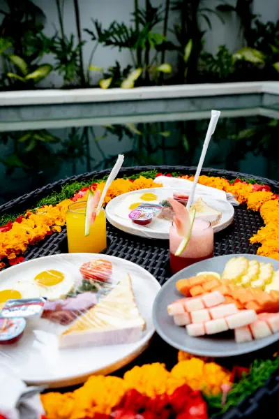 Floating breakfast — The Caka Ubud, Bali