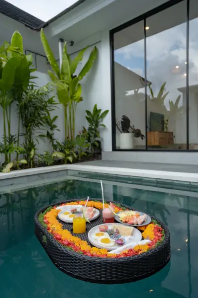 Floating breakfast — The Caka Ubud, Bali