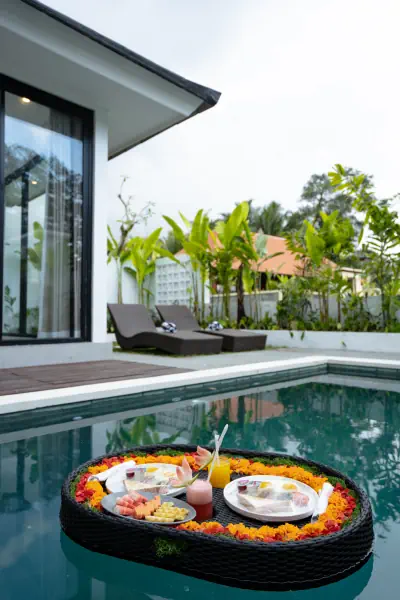 Floating breakfast — The Caka Ubud, Bali