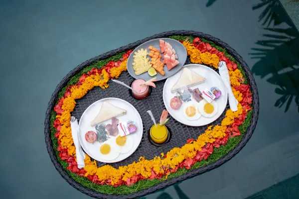 Floating breakfast — The Caka Ubud, Bali
