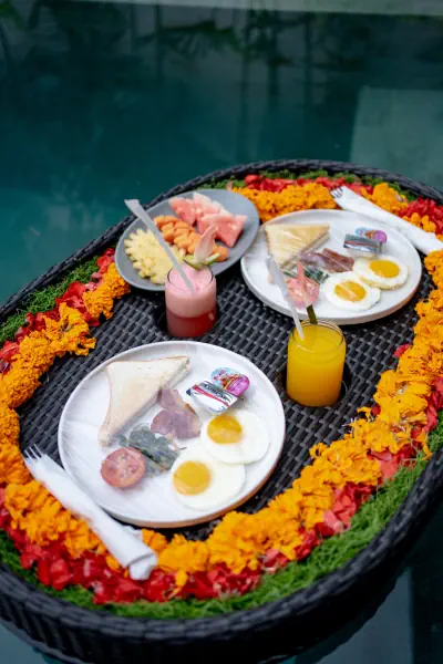 Floating breakfast — The Caka Ubud, Bali