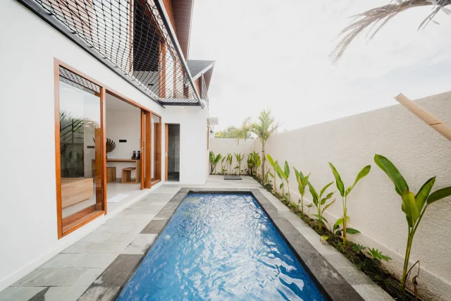 Swimming pool with a view and sun terrace at The Solas Villa Ubud, a private villa in Ubud, Bali