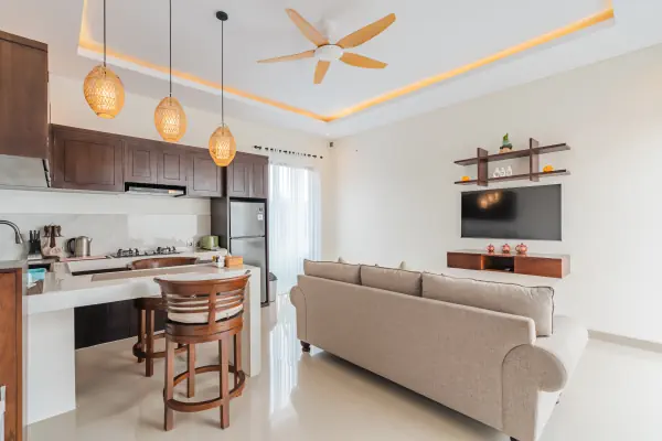 Living room kitchen — The Tjindra Mata Ubud, Bali