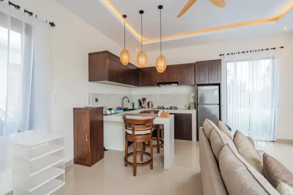 Living room kitchen — The Tjindra Mata Ubud, Bali