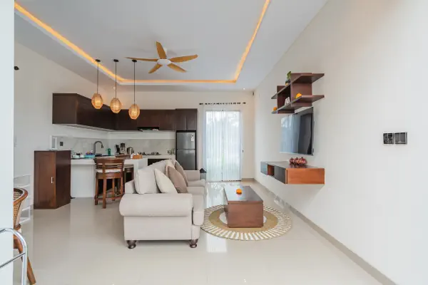 Living room kitchen — The Tjindra Mata Ubud, Bali