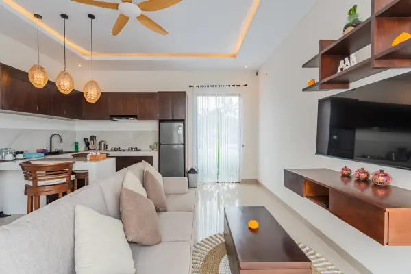 Living room kitchen — The Tjindra Mata Ubud, Bali