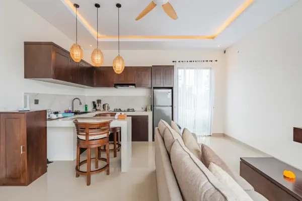 Living room kitchen — The Tjindra Mata Ubud, Bali