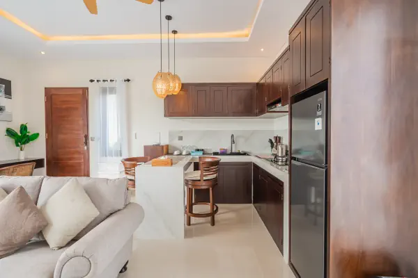 Living room kitchen — The Tjindra Mata Ubud, Bali