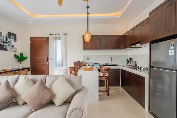 Living room kitchen — The Tjindra Mata Ubud, Bali