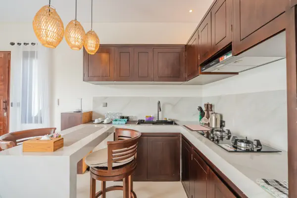 Living room kitchen — The Tjindra Mata Ubud, Bali