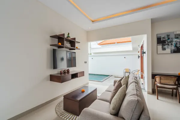 Living room kitchen — The Tjindra Mata Ubud, Bali